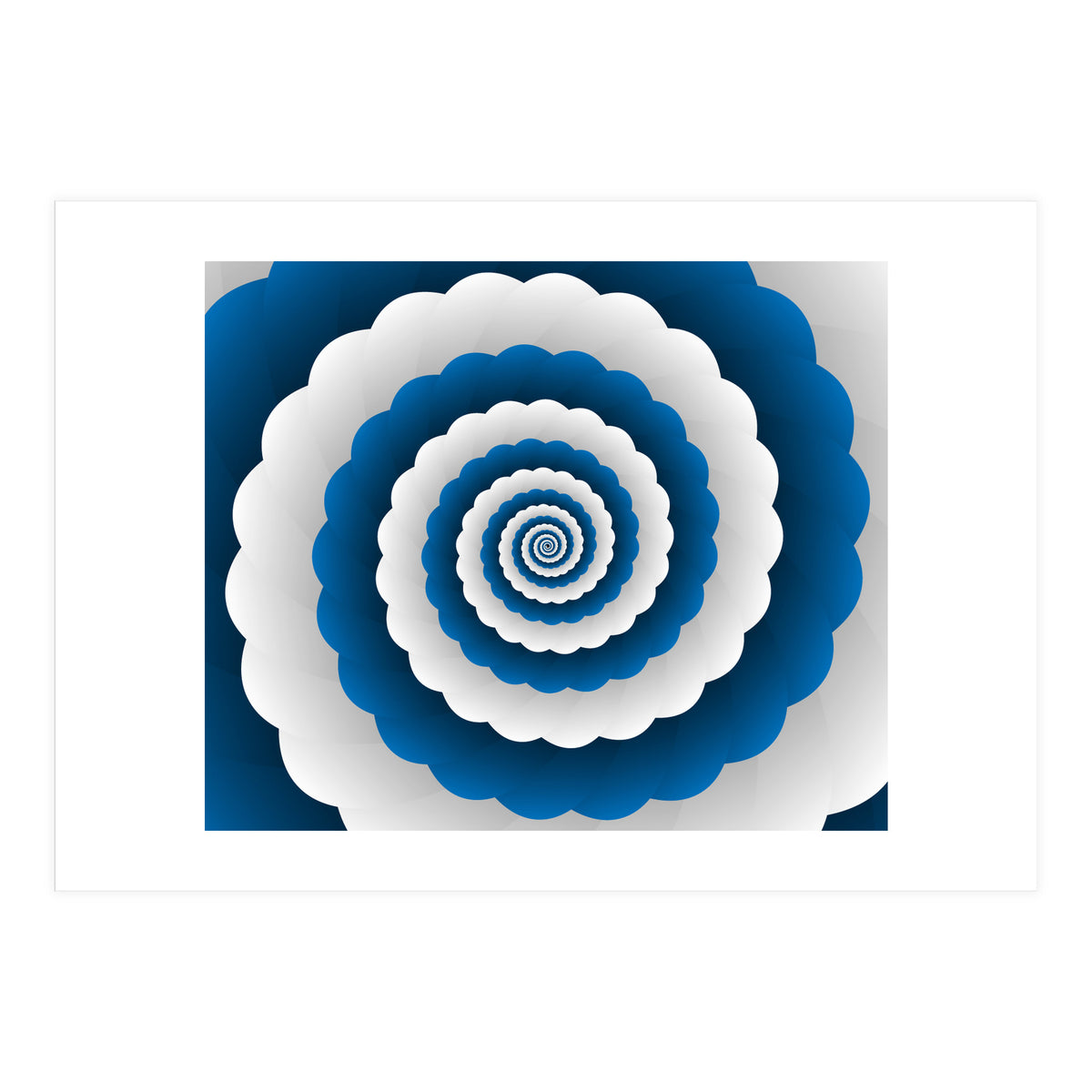 Blue Modern Floral Interior Design (Print Only)