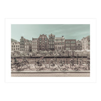 AMSTERDAM Singel Canal with Flower Market | urban vintage style (Print Only)