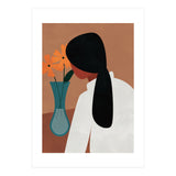 Modern Boho Woman with Flowers (Print Only) thumbnail
