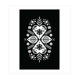 Scandinavian Folk Pattern Monochrome 01  (Print Only) thumbnail