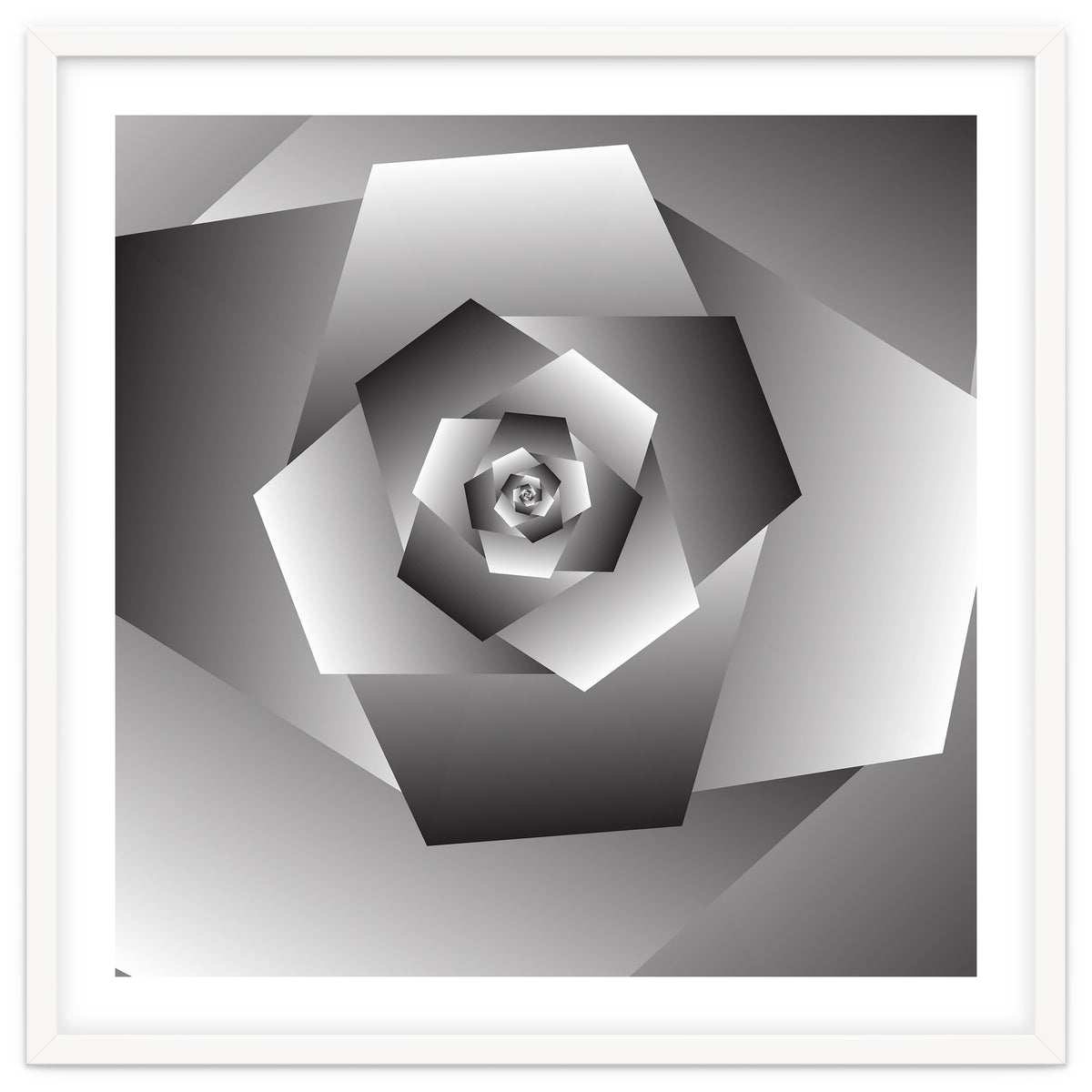 Monochrome Rose Spiral