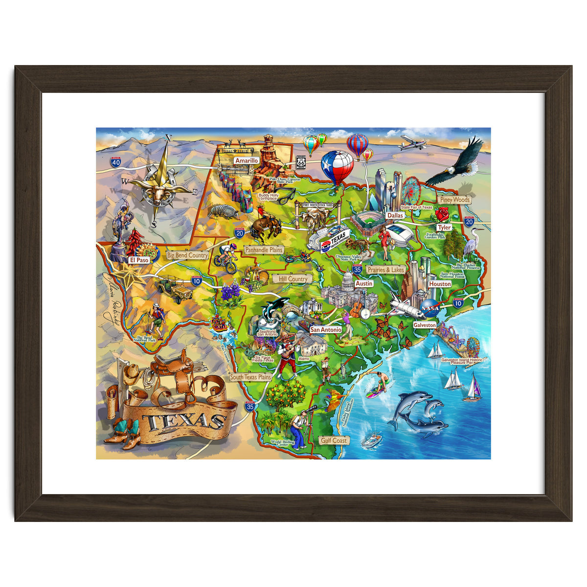 Texas Illustrated Map