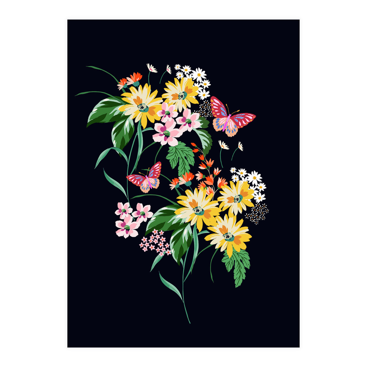 Daisy and butterfly (Print Only)