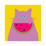 Watermelon Lilac Cat  (Print Only) thumbnail