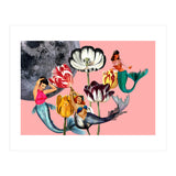 Mermaid Floral with moon (Print Only) thumbnail