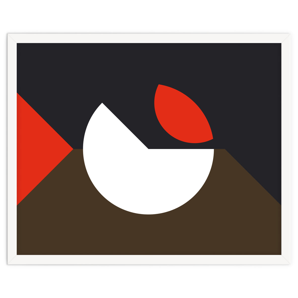 Geometric Shapes No. 10 - brown, dark blue & red