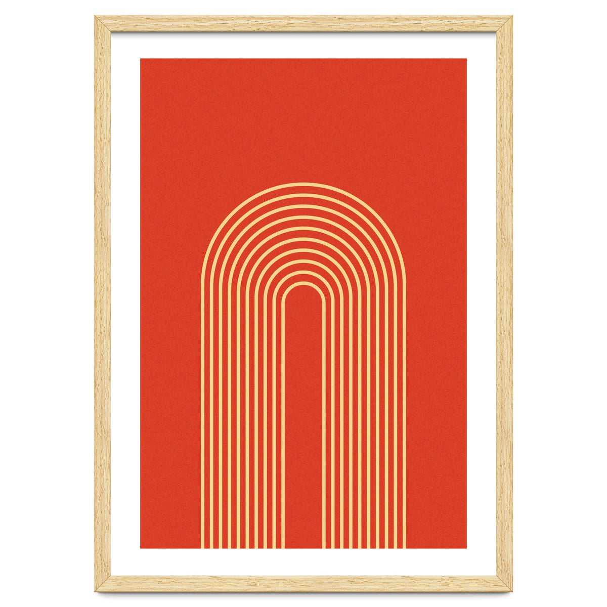 Rainbow Lines Mid Century Geometric Art
