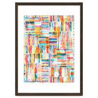 Summer Pastel Geometric and Striped Abstract on white