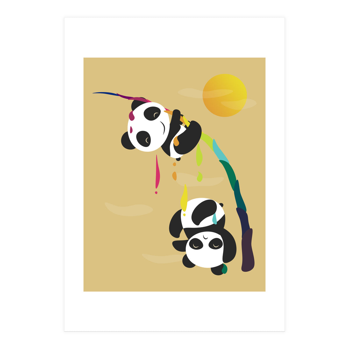 Pandas meet a strange rainbow (Print Only)