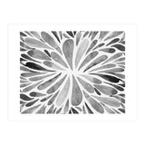 Retro abstract floral - black and white (Print Only) thumbnail