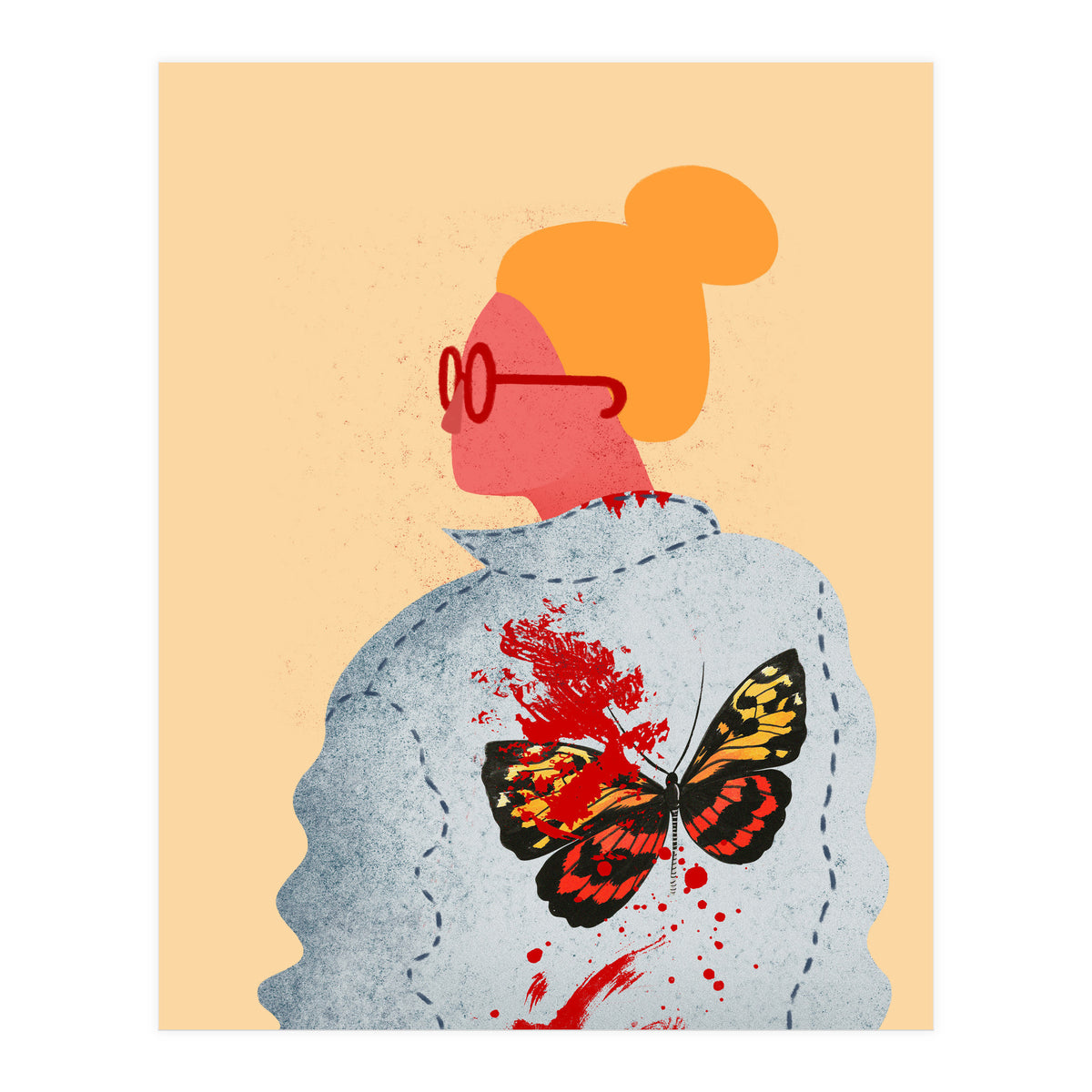 Lady in red glasses (Print Only)