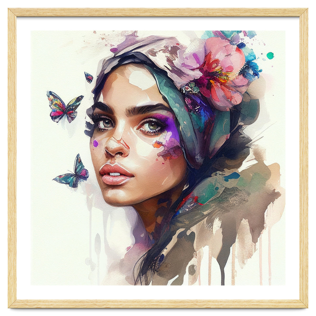Watercolor Floral Arabian Woman #8