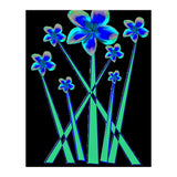 Blue flowers on black. (Print Only) thumbnail