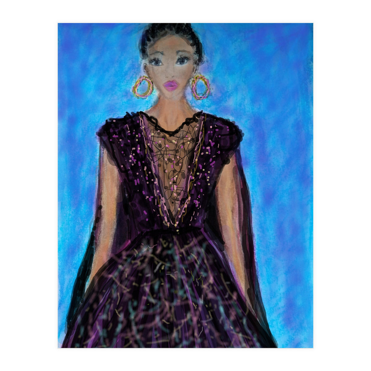 A LADY  WEARING A MAGICAL GOWN (Print Only)