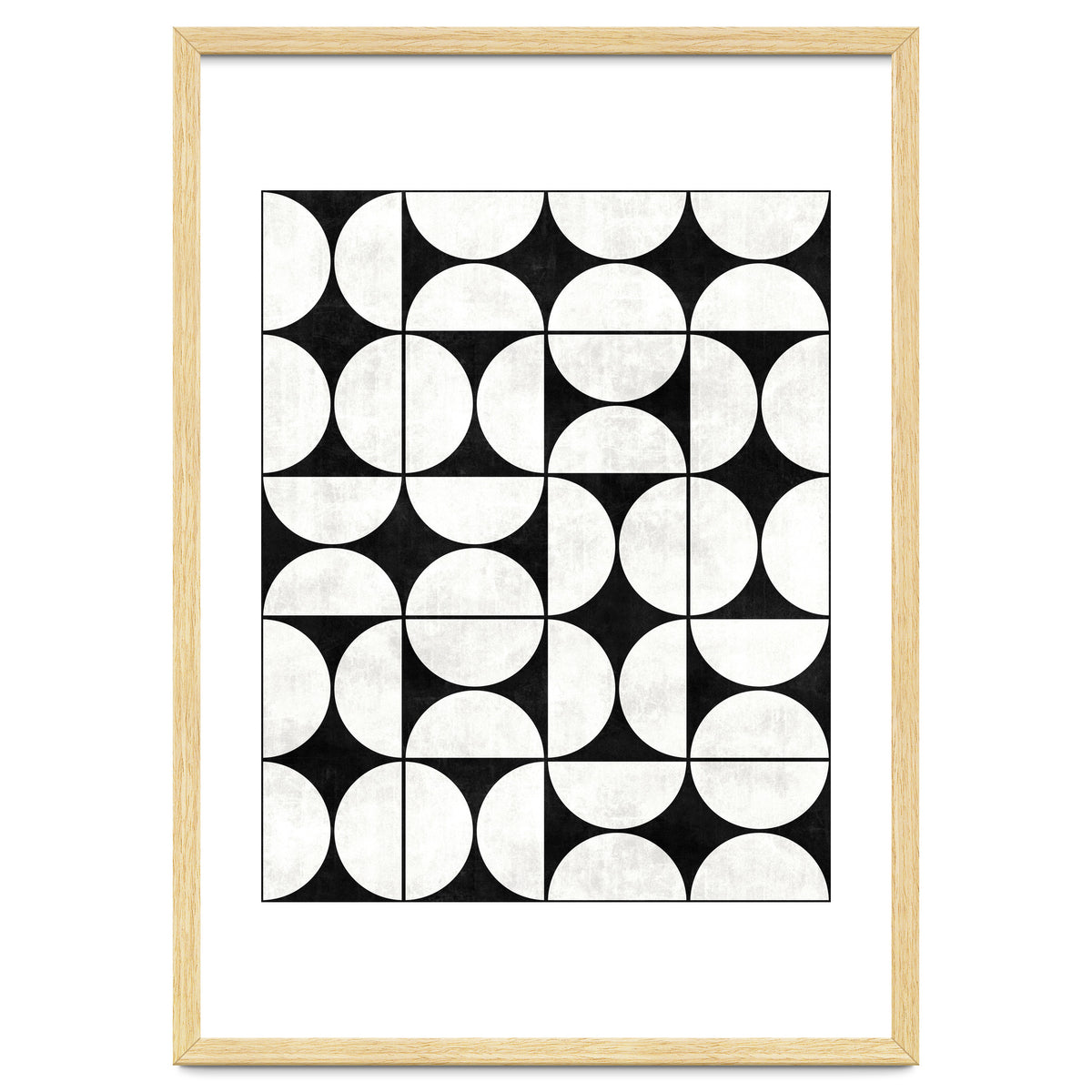 Mid-Century Modern Pattern No.2 - Black and White Concrete