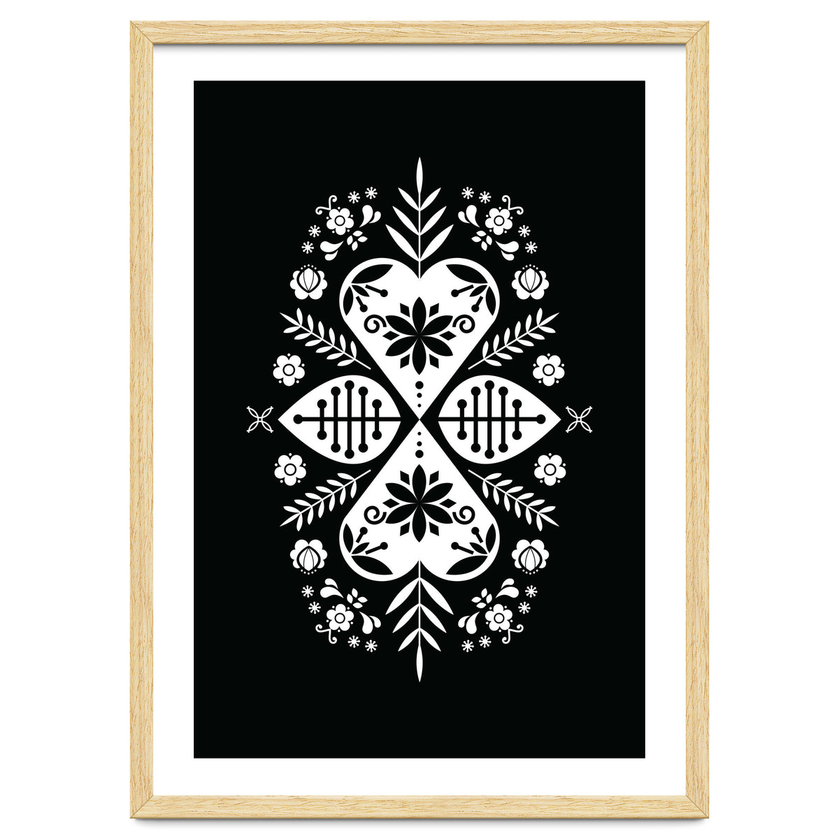 Scandinavian Folk Pattern Monochrome 01