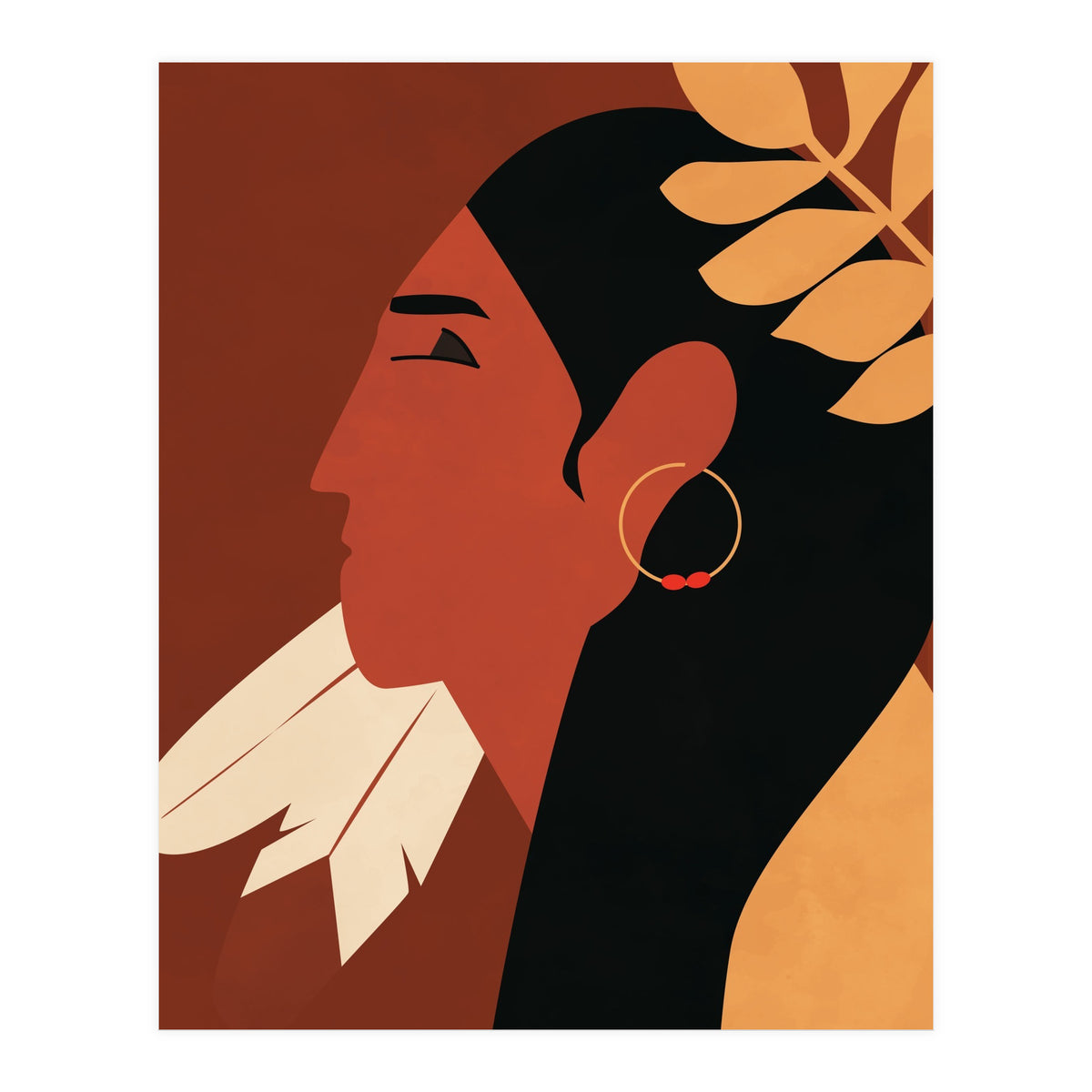 Boho Chic Woman Indian Fashion Print (Print Only)