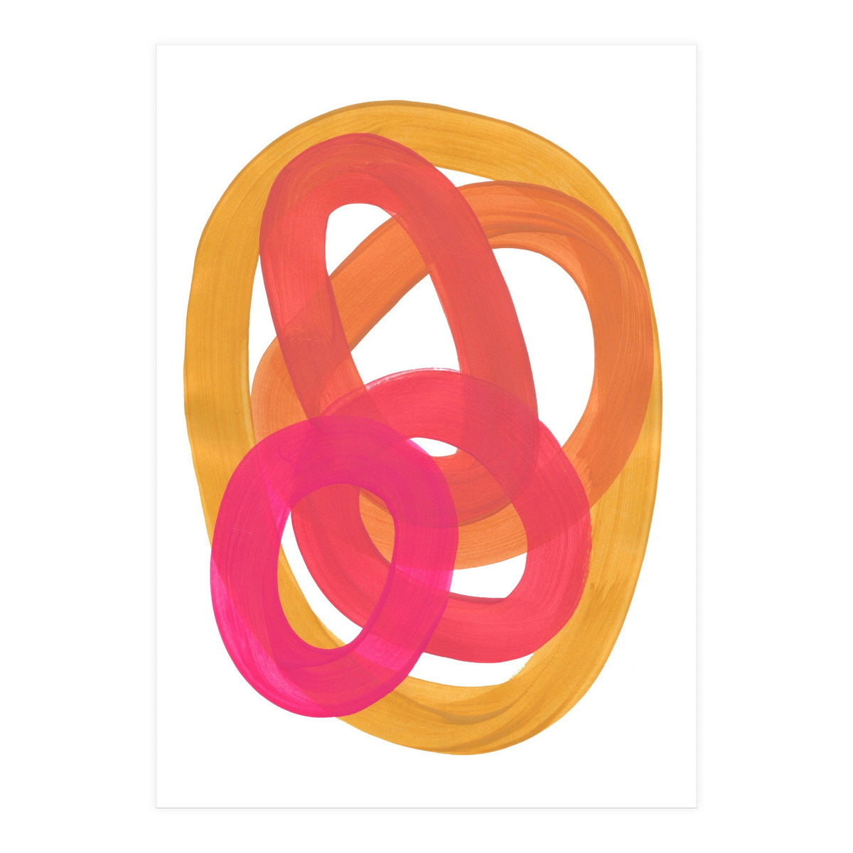 Warm Candy Colors Magenta Yellow Nesting Circles Ombre (Print Only)