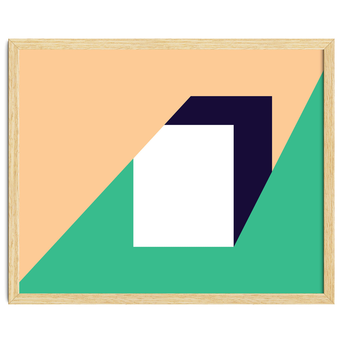 Geometric Shapes No. 61 - pink, green & dark blue