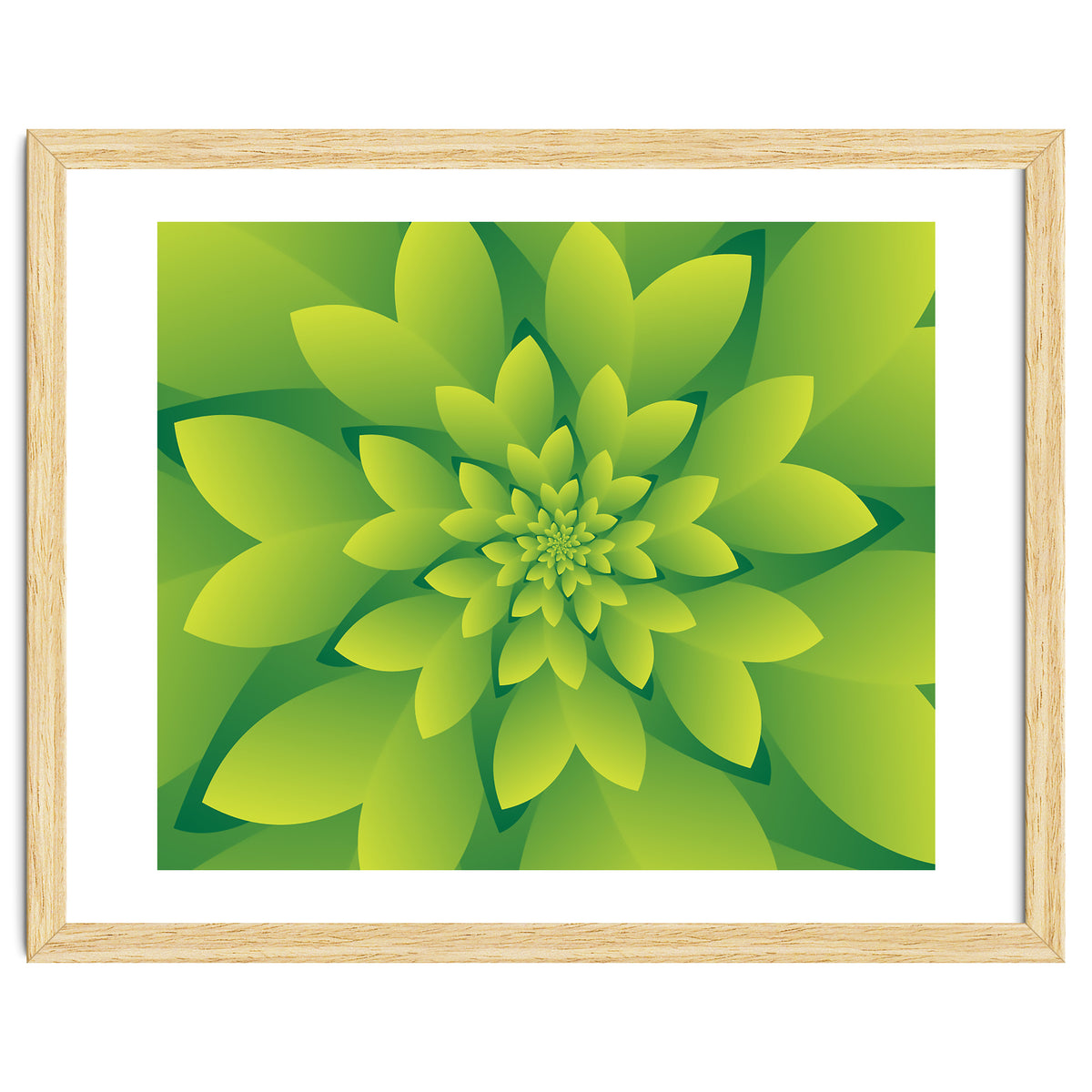 Abstract Green Floral Design 3D ART