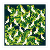 Cute cockatoo and tropical leaves (Print Only) thumbnail