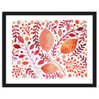 Watercolor branches and leaves - autumn palette