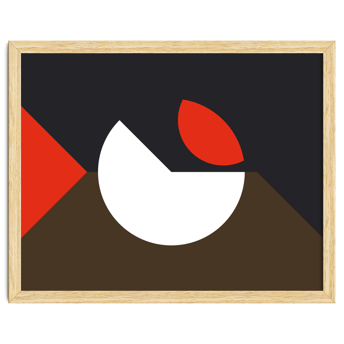 Geometric Shapes No. 10 - brown, dark blue & red