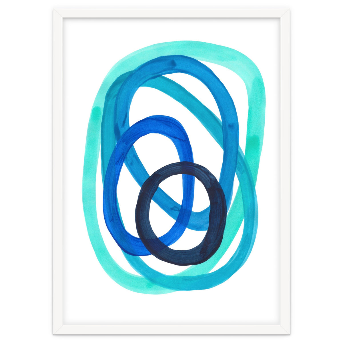 Marine Blues Blue Teal Turquoise Navy Blue Nesting Circles