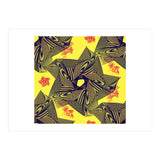 Black flowers on yellow background. (Print Only) thumbnail