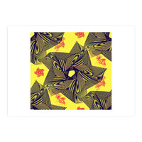 Black flowers on yellow background. (Print Only)