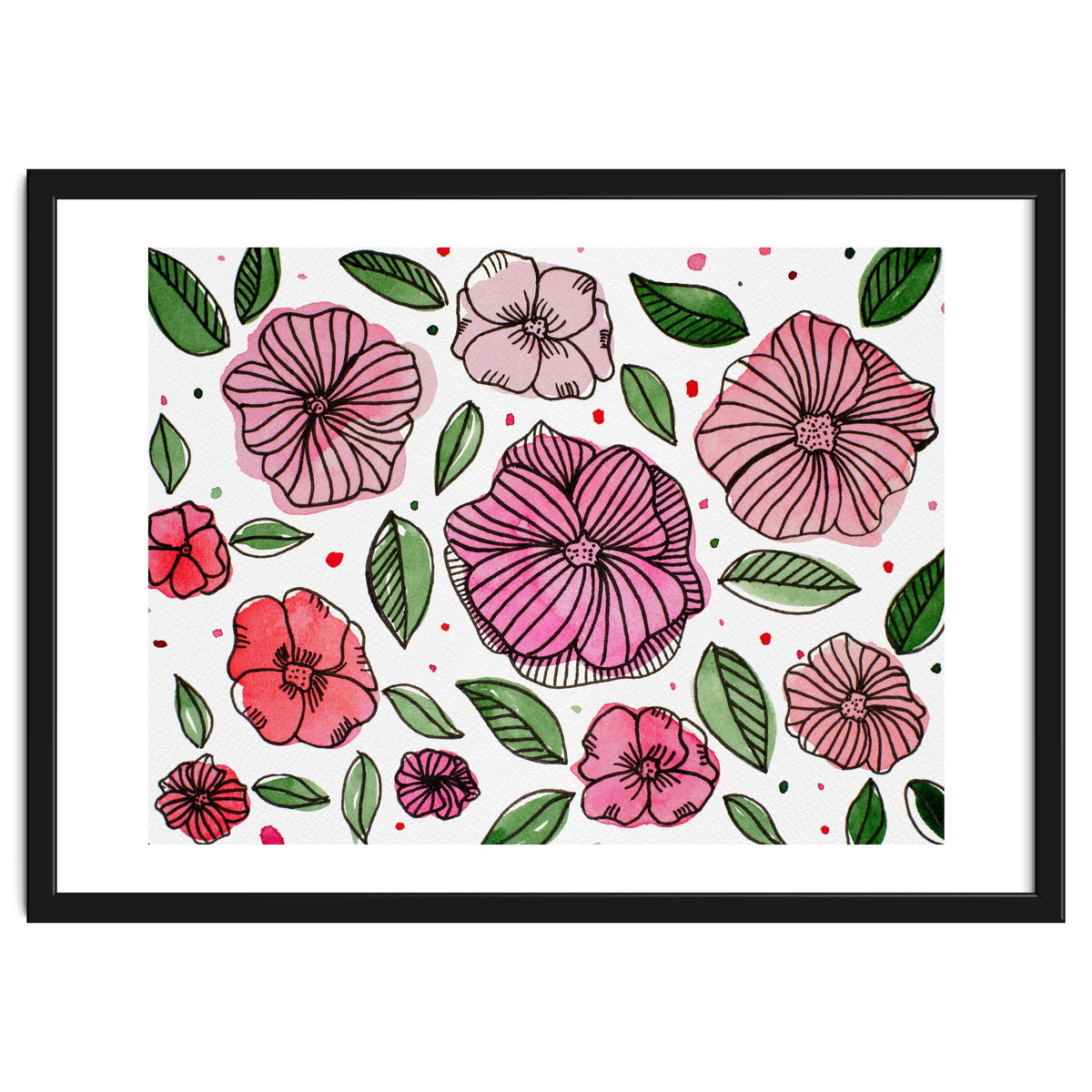 Watercolor And Ink Florals