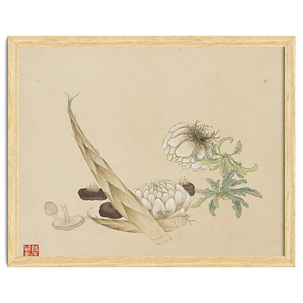 Wang Chengyu ~flowers, Vegetables, Lilies, Bamboo Shoots, Leaves, Mushrooms, Vegetables