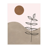 Sun Leaf Abstract Botanical Mid Century (Print Only)