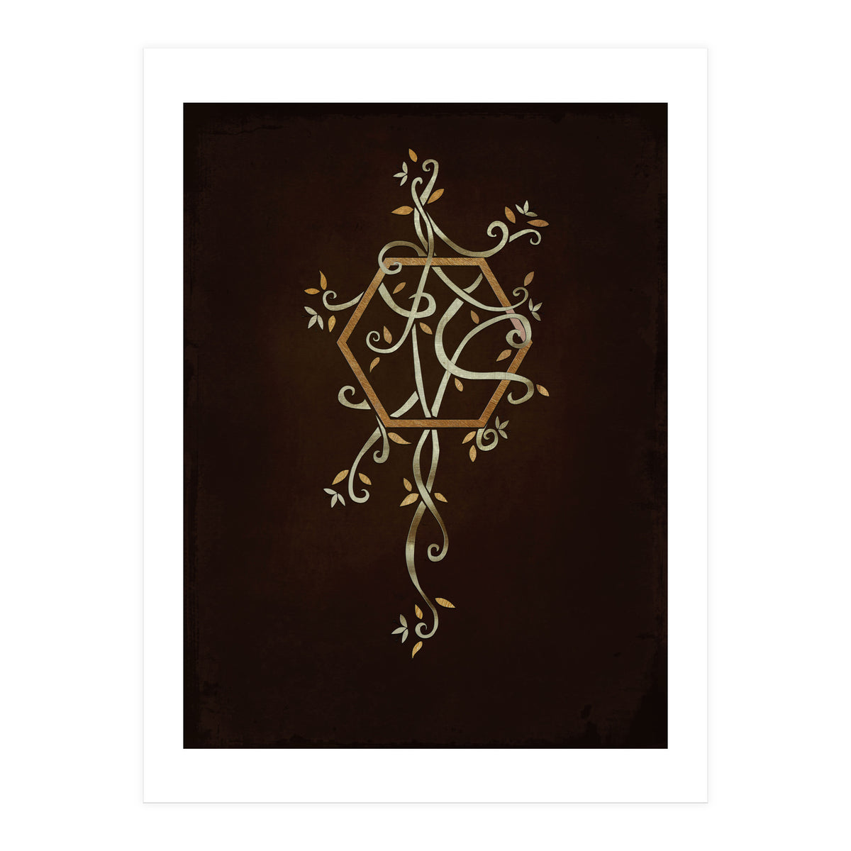 Flowering golden hexagon (Print Only)