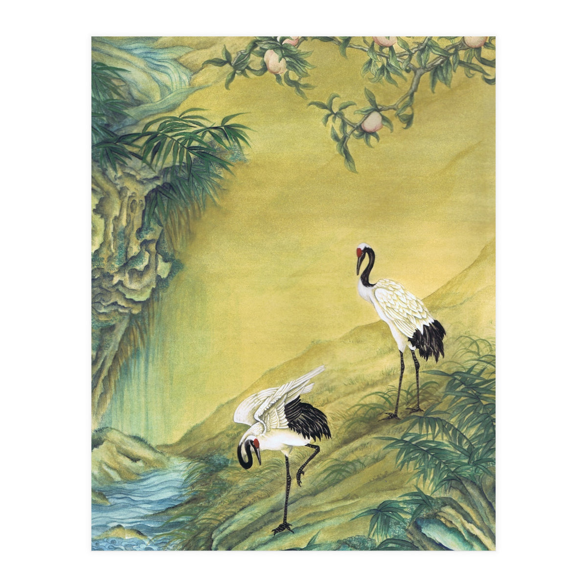 Cranes Under A Peach Tree (Print Only)