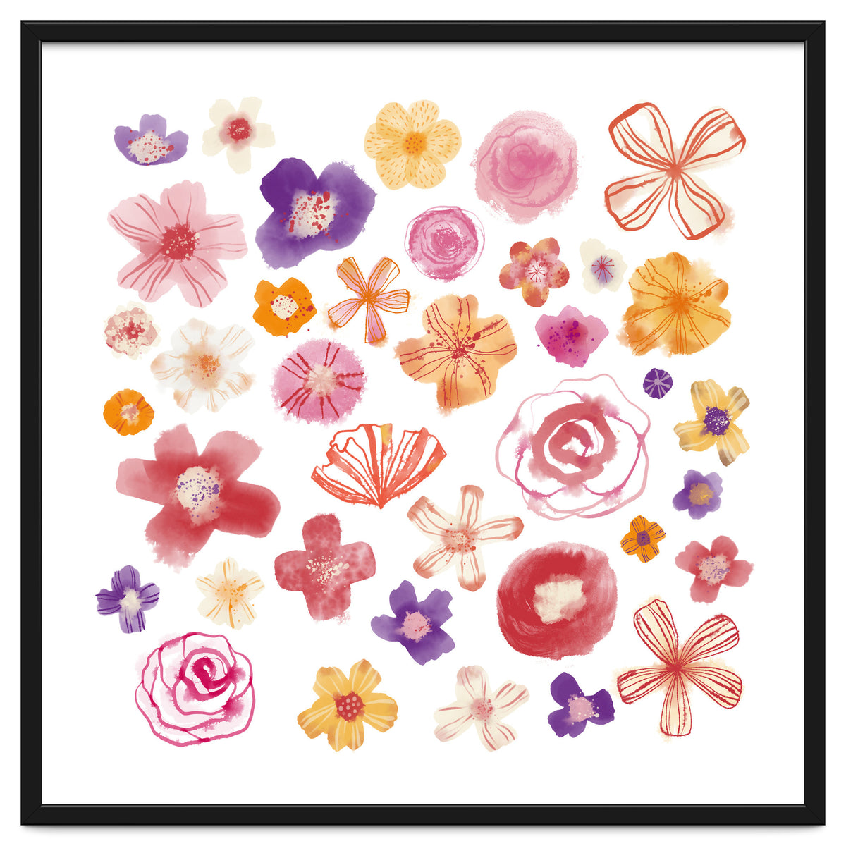 Fresh Watercolor Wildflowers