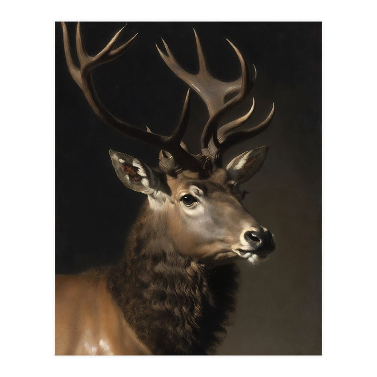 Stag Classical Oil Painting (Print Only)