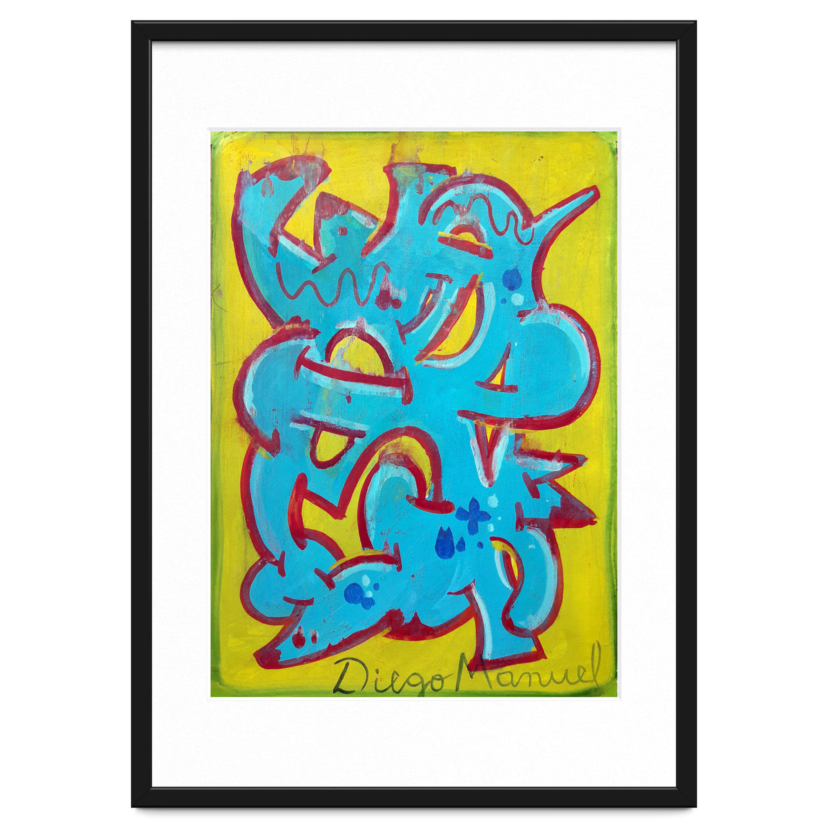 Forma Celeste Sobre Amarillo 3