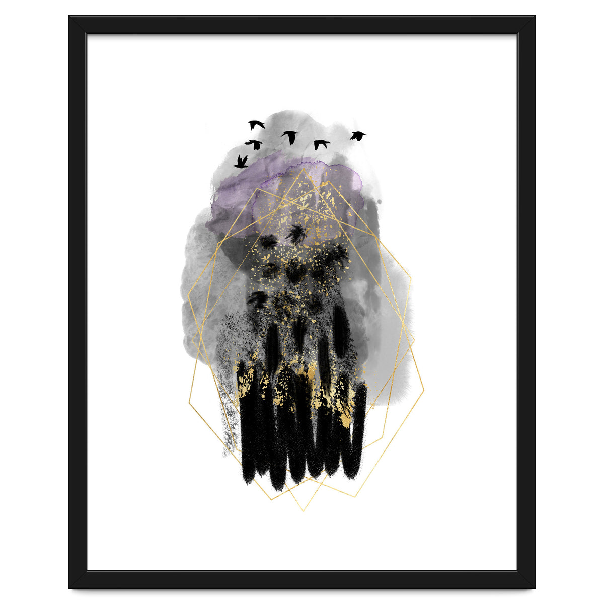 Abstract watercolour calm before the storm