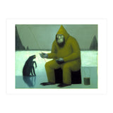 Yeti Ice Fishing With His Dog (Print Only) thumbnail