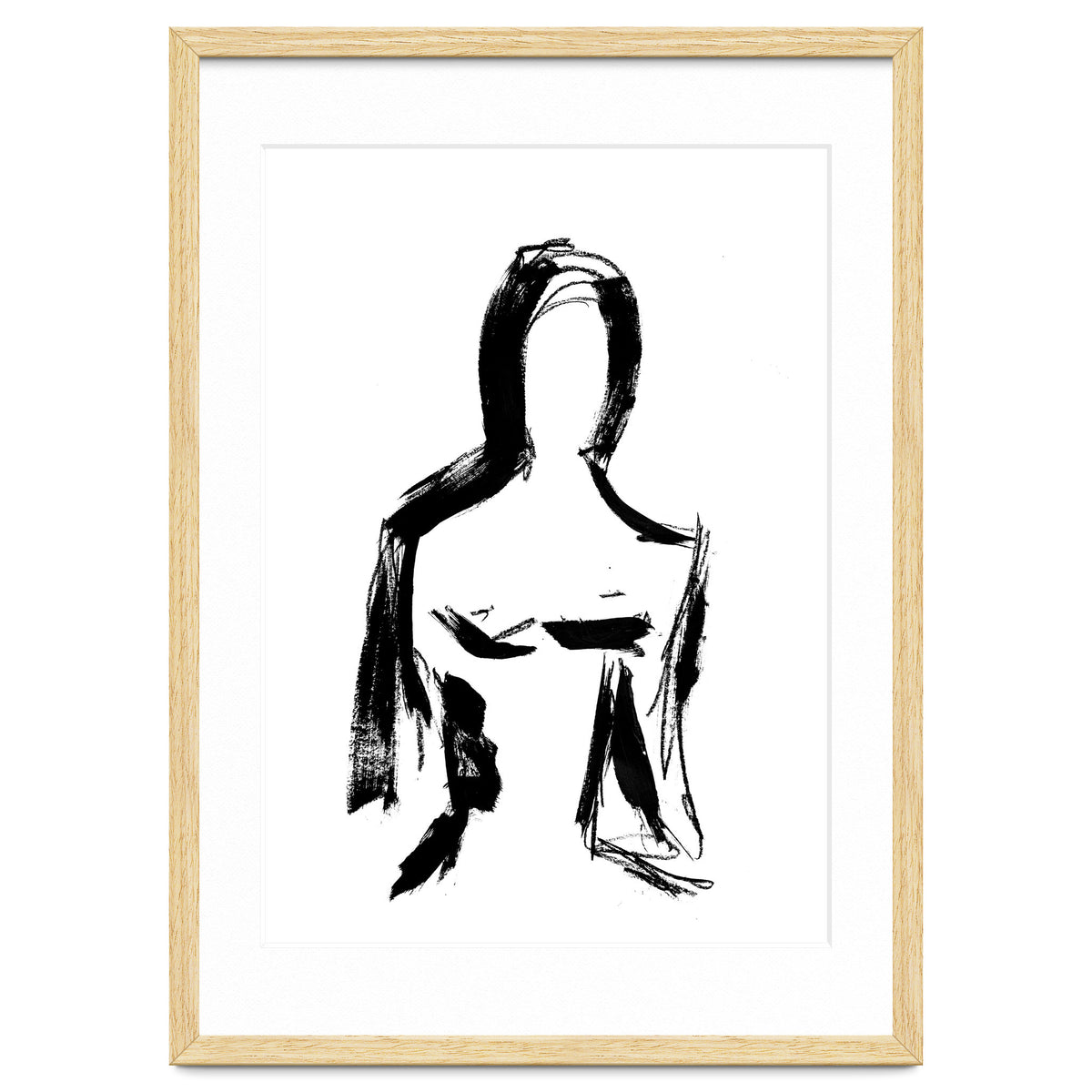 Abstract Monochrome Female Figure