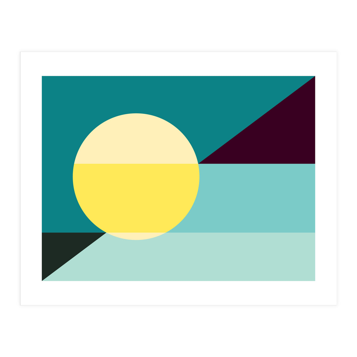 Geometric Shapes No. 3 - teal, purple & yellow (Print Only)
