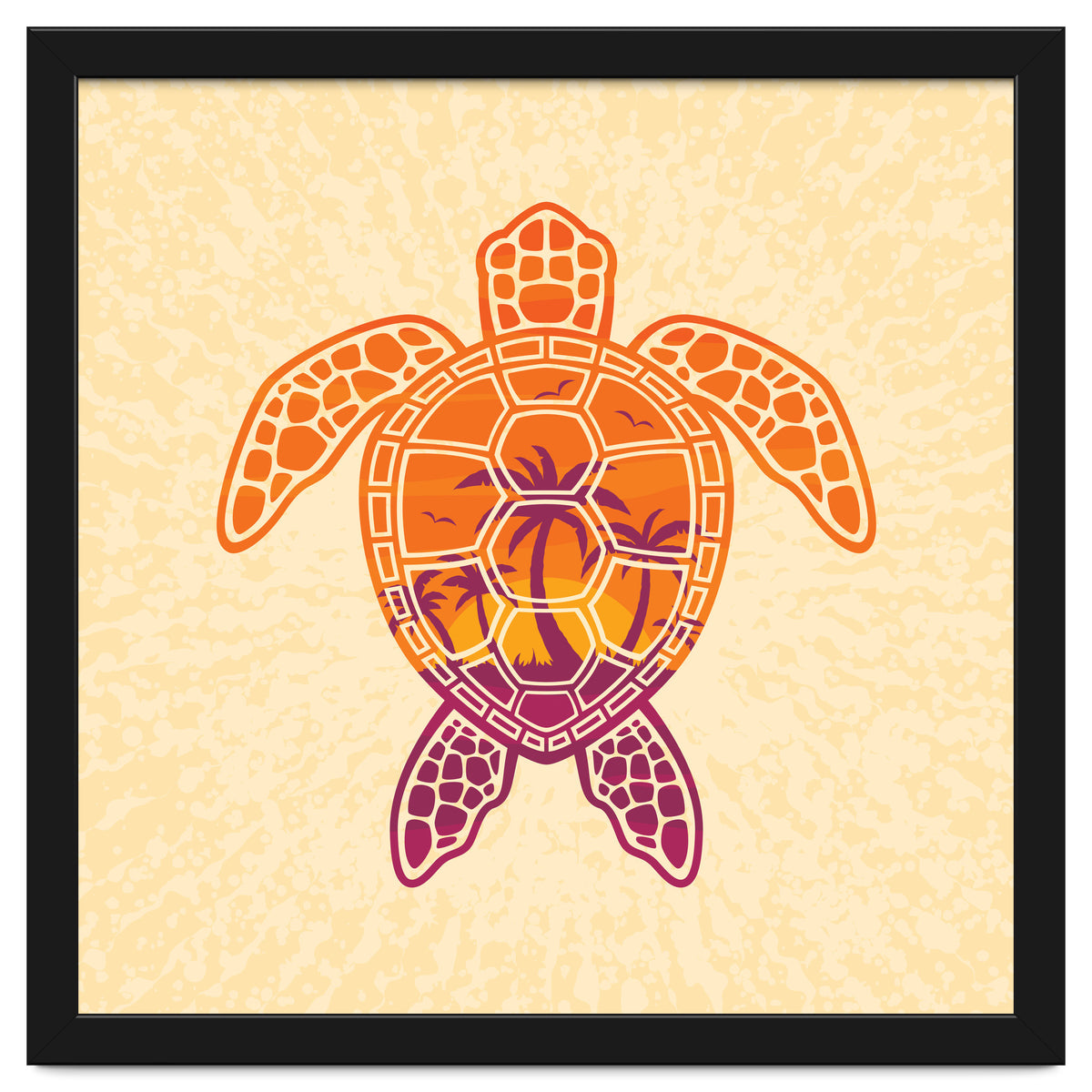 Tropical Sunset Sea Turtle Design