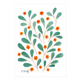 Springtime Floral | Orange and Green (Print Only) thumbnail