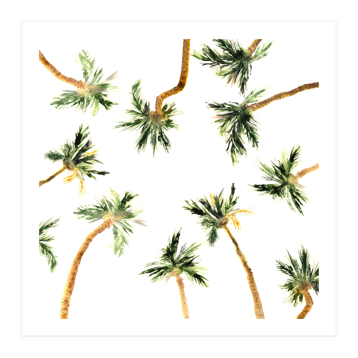 Under the coconut palms || watercolor (Print Only)