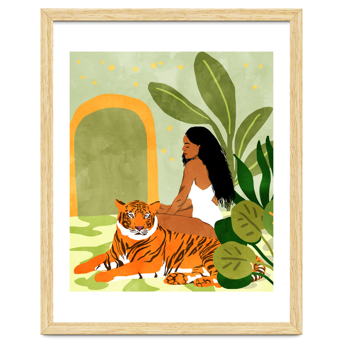 Just You & Me | Tiger Urban Jungle Friendship | Wild Cat Bohemian Black Woman with Pet