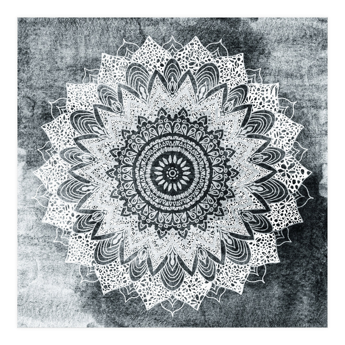 Bohochic Mandala In Gray (Print Only)