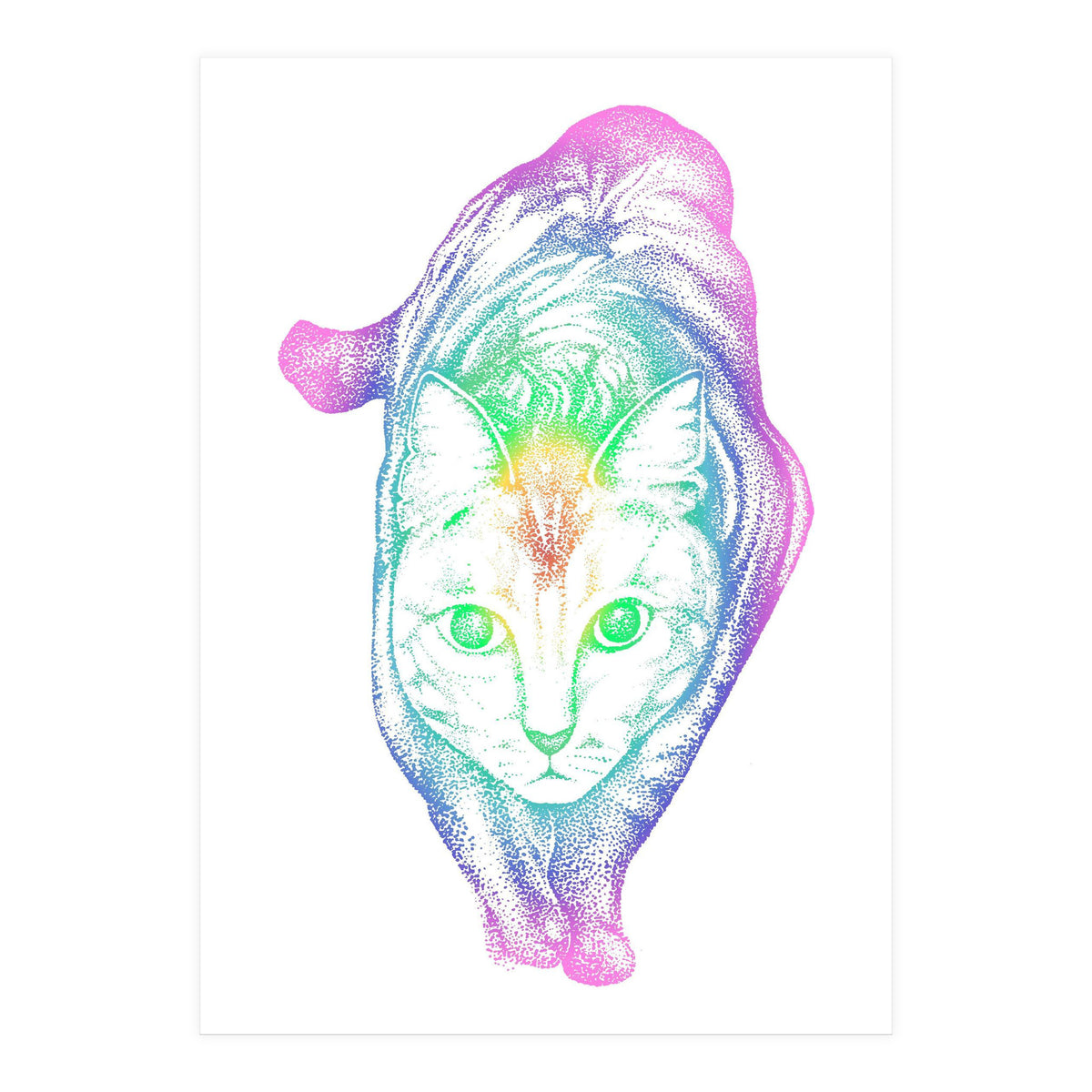 Rainbow Pastel Cat (Print Only)