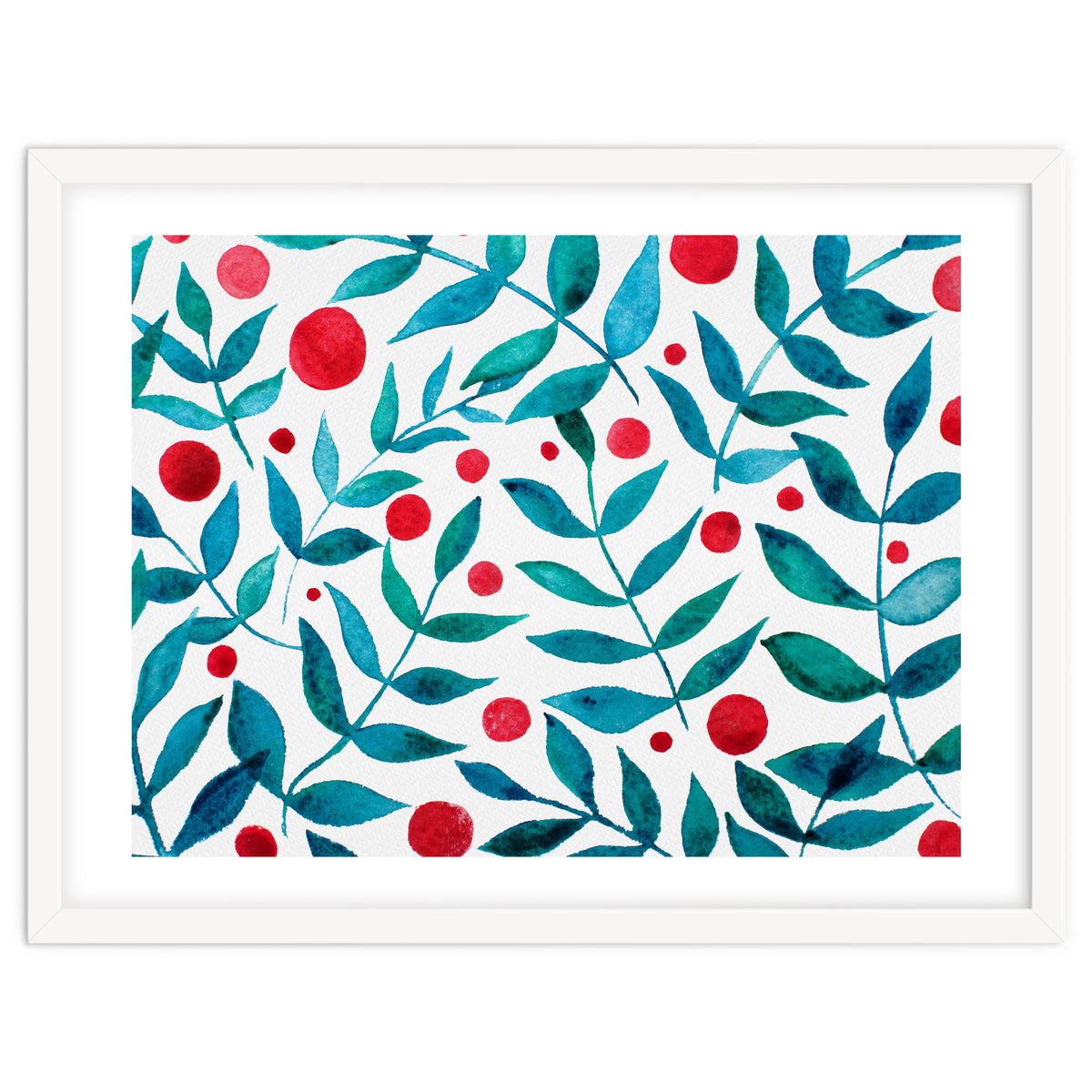 Watercolor Teal Branches