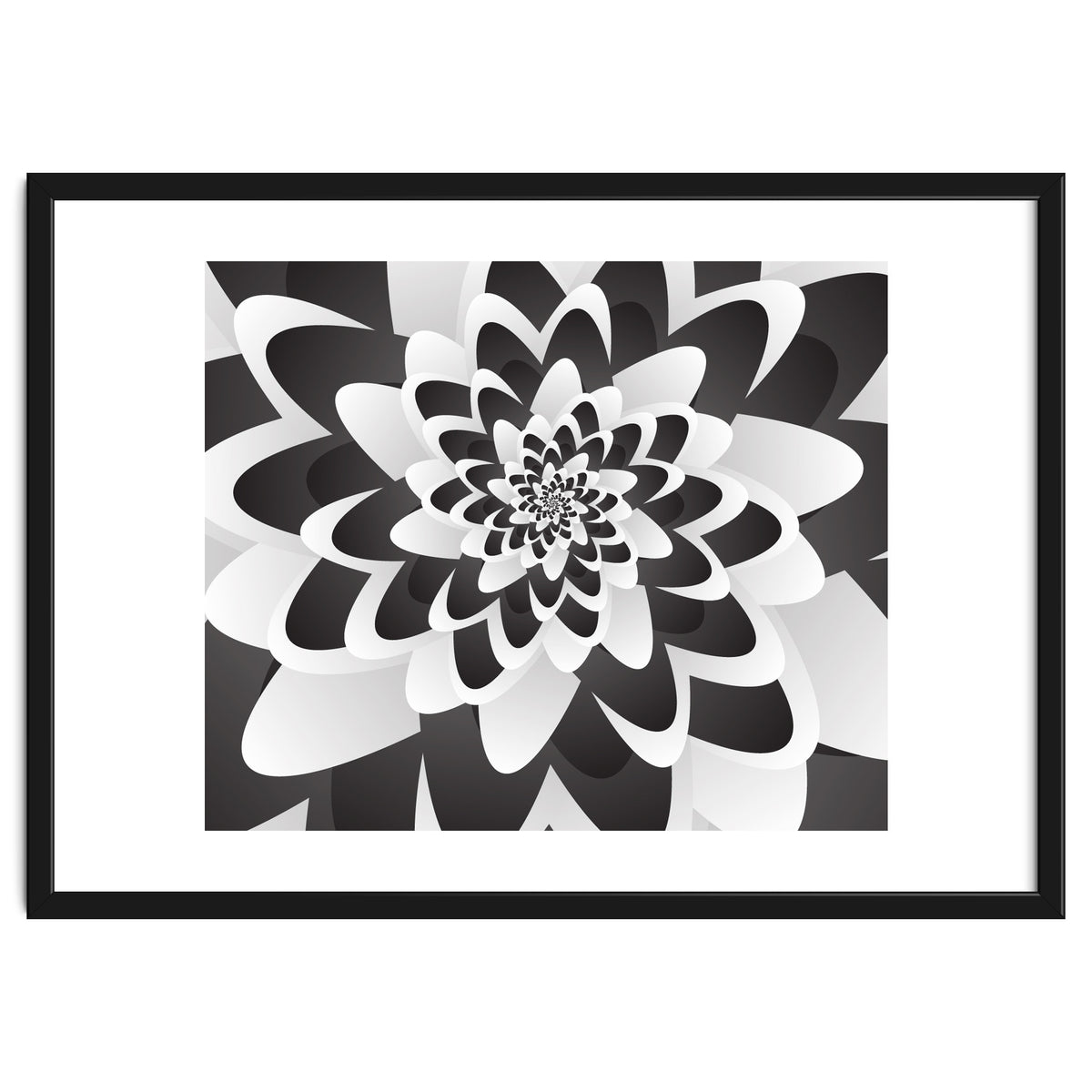 Mono Chrome Flower Spiral